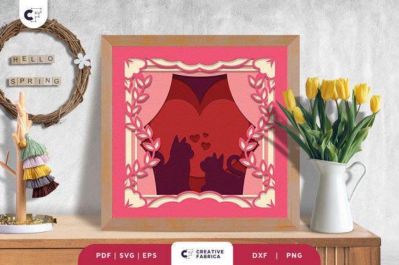 Cat on a Floral Window 3D Shadow Box SVG Review