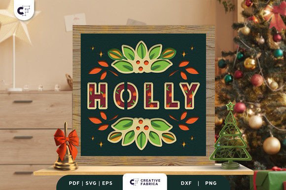 Christmas Holly Shadow Box SVG Review