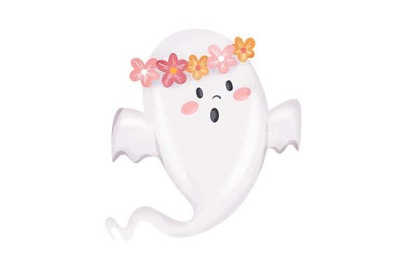 Cute Ghost with Floral Headband: A Designer's Review