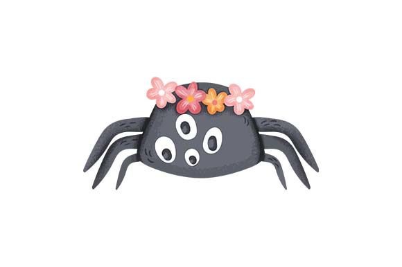 Cute Spider with Floral Headband Design Review