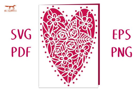 Filigree Floral Heart Card SVG Cut File Review