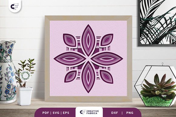 Floral Geometric Shape 3D Light Box SVG Review