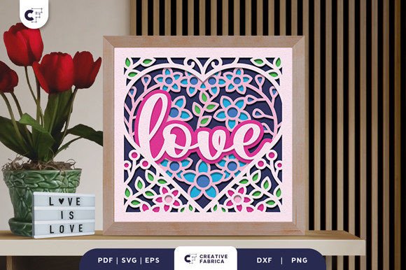 Floral Heart Shape 3D Shadow Box SVG Review
