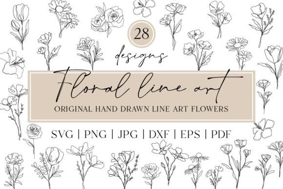 Floral Line Art Bundle Wildflower Set Review