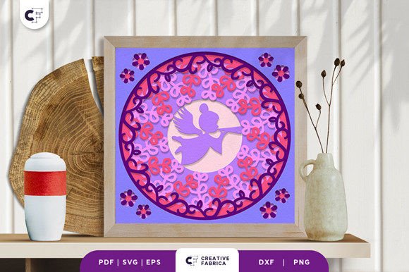 Floral Little Angel 3D Shadow Box SVG Review