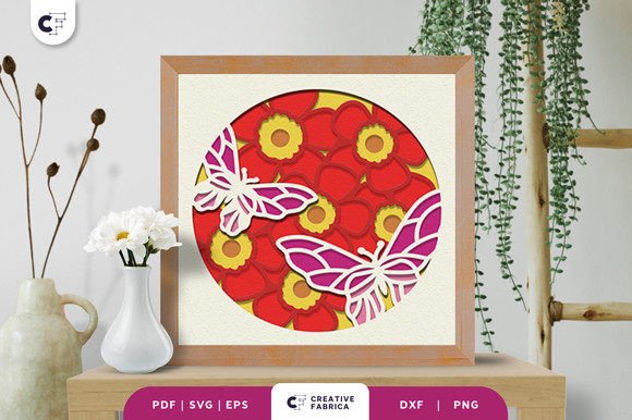 Flower and Butterflies 3D Light Box SVG Review