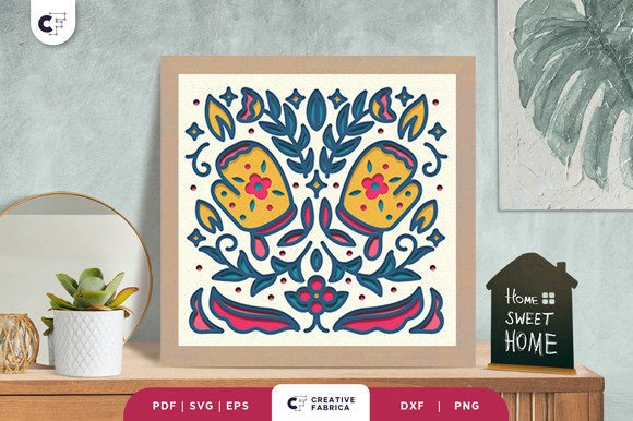 Folk Art Oven Mitt 3D Shadow Box Review