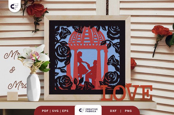 Review: Wedding Scene 3D Shadow Box SVG for Real Embroidery