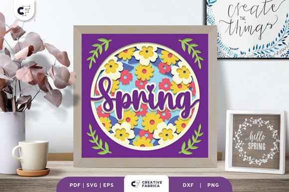 Spring 3D Shadow Box Papercut SVG Review