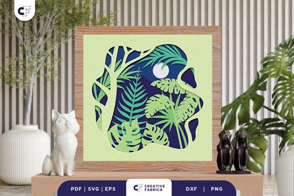 Tropical Jungle Landscape Shadow Box SVG Review